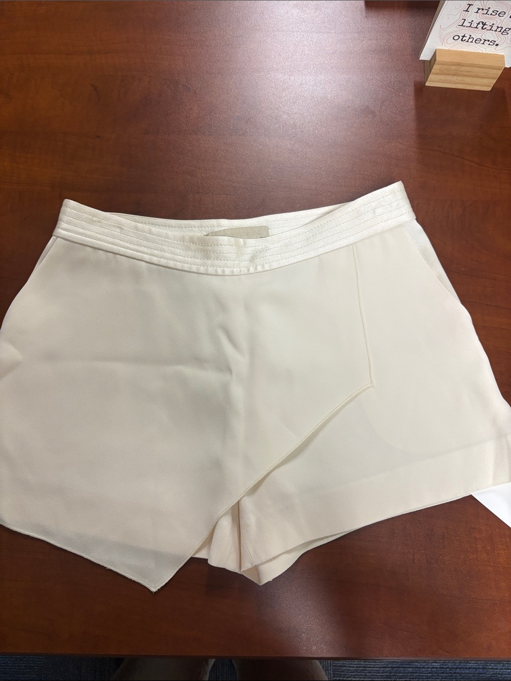 French brand Venessabrune Women's Cream Overlap Skort Shorts